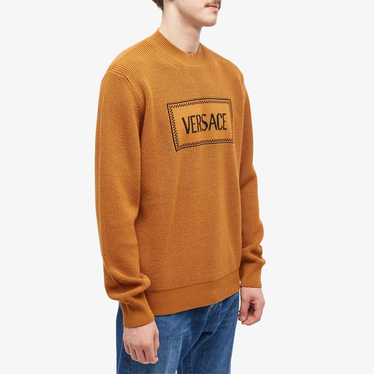 VERSACE || Macrologo Knit Wool Sweater For Men's- FASHION MYST