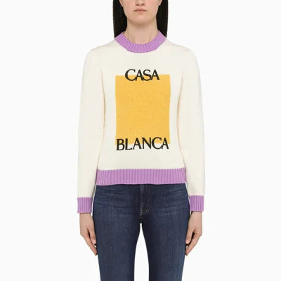 CASABLANCA || Unisex Logo Dégradé Intarsia Jumper Pullover- FASHION MYST