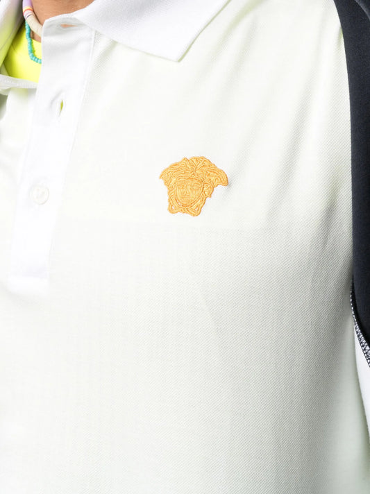 VERSACE || Golden Medusa Embroidered Logo Polo T-Shirt- FASHION MYST
