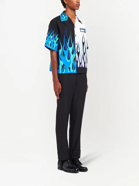 PRADA || Double Match flames Print Shirt - FASHION MYST