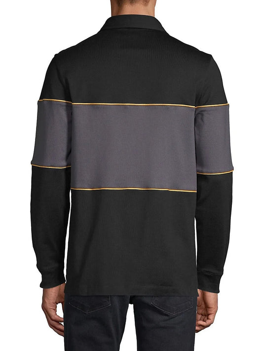 FRED PERRY || Panelled Long Sleeve Polo T-Shirt - FASHION MYST