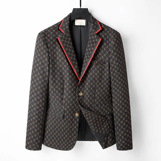 GUCCI || Single Breasted Jacket Blazer In GG Canvas- FASHION MYST