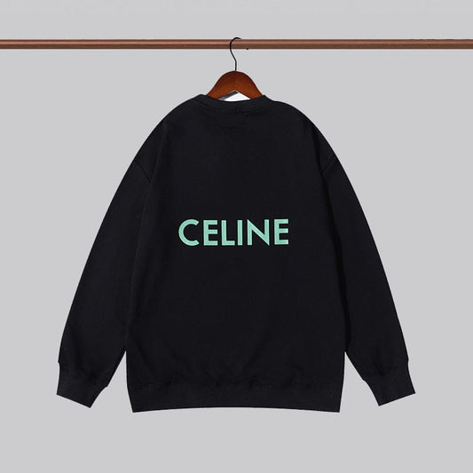 CELINE || BLACK COTTON SWEATSHIRT FOR MEN - FASHION MYST