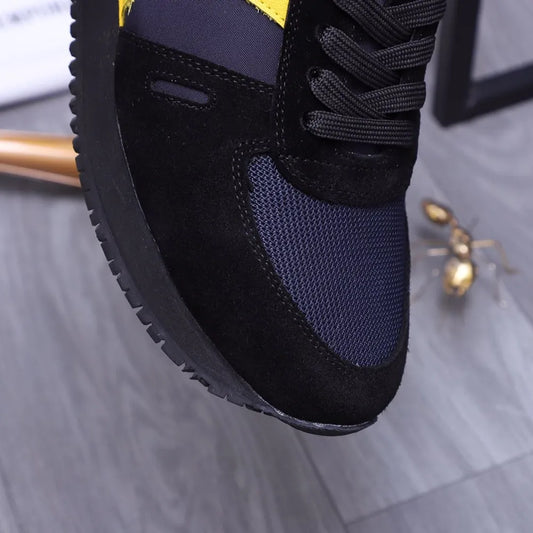 ARM*NI EXCH*NGE || Textured Panelled Lace-Up Shoes- FASHION MYST