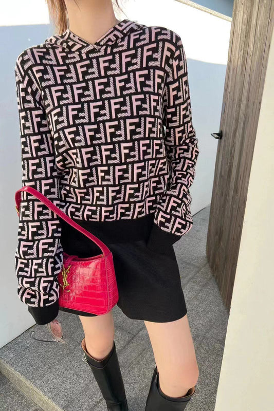 FENDI MONOGRAM PRINTED HOODIE FOR GIRLS - FASHION MYST