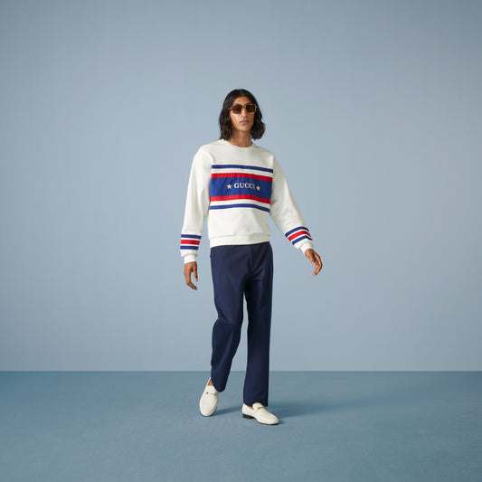 GUCCI || Cotton Jersey Sweatshirt With Embroidery - FASHION MYST