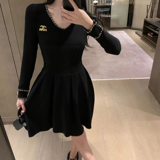 CHANEL HIGH QUALITY BLACK PARTYWEAR DRESS FOR HER - FASHION MYST