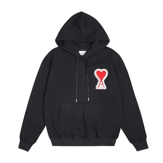 AMI PARIS || Heart Wool Long Sleeves Logo Designers Hoodies - FASHION MYST