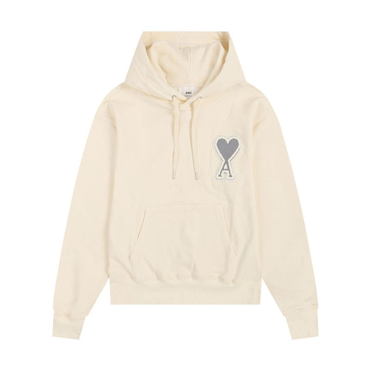 AMI PARIS | Heart Wool Long Sleeves Logo Designers Hoodies - FASHION MYST