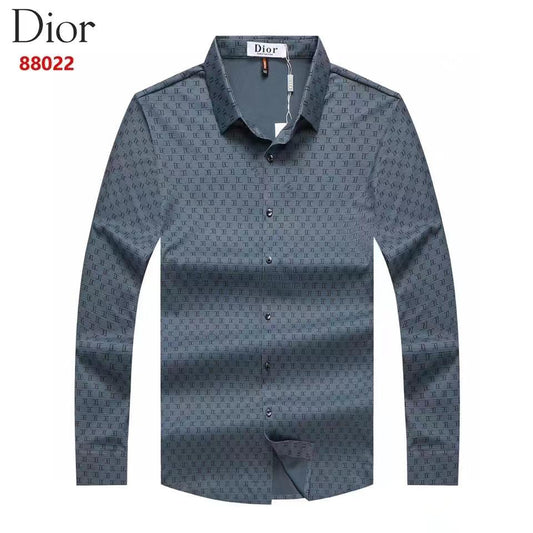 CHRISTIAN DIOR || Self Texture CD Logo Elastic Full Sleeve Casual Shirt - FASHION MYST