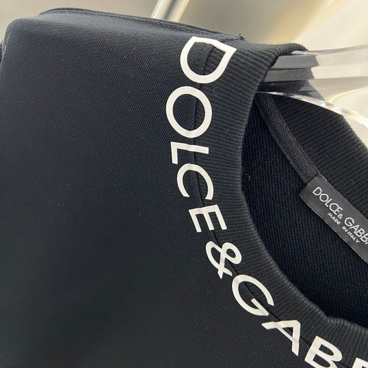 DOLCE & GABBANA || Black Logo Cotton Sweatshirt - FASHION MYST