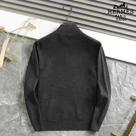 HERMES || Monogram High-Neck Jumper In Grey - FASHION MYST