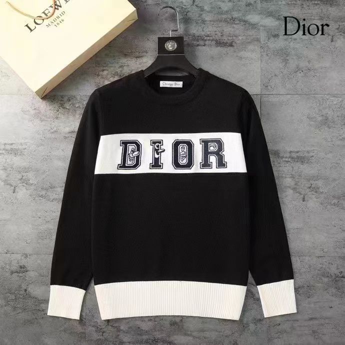 Christian Dior || Embroidered Sweater Black Technical Cashmere