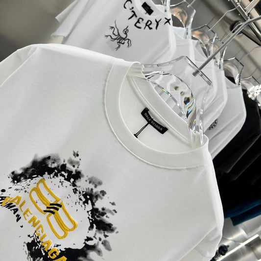BALENCIAGA || Printed Drop Down Shoulder T shirt - FASHION MYST