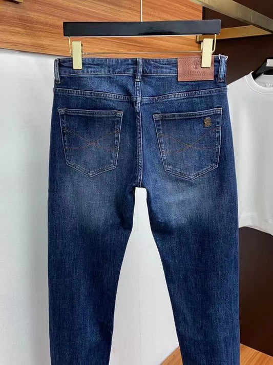 BRUNELLO CUCINELLI || Logo-Patch Slim-Fit Jeans - FASHION MYST