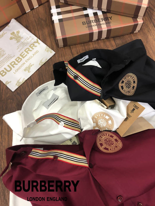 BURBERRY || 2023 ONGOING STORE ARTICLE VD EMBROIDERY LOGO SHIRT - FASHION MYST