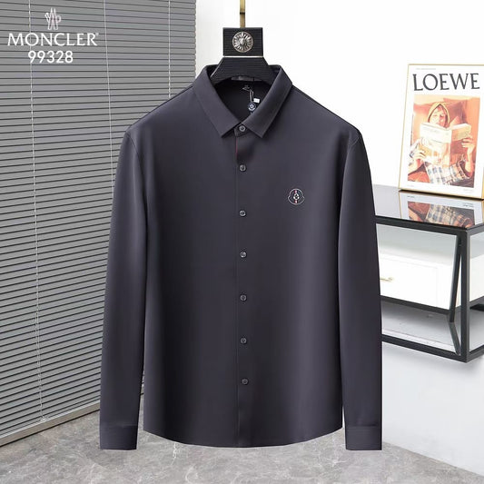 Black Poplin Monogram Motif Shirt - FASHION MYST