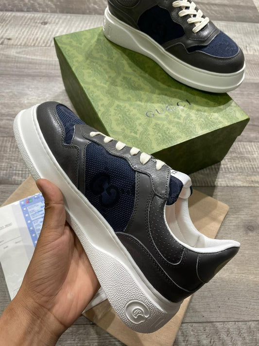 GUCCI || CHUNKY B GG SNEAKER-GREY/BLUE - FASHION MYST