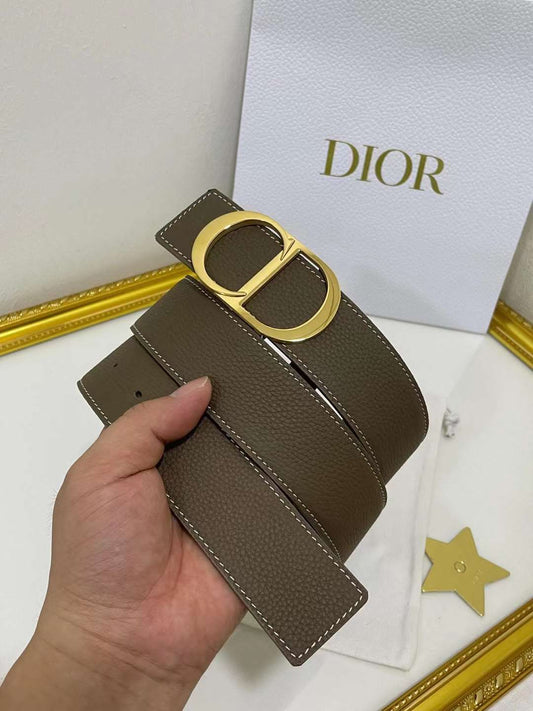 Christian Dior Men Reversible Grained Calfskin Leather Belt - FASHION MYST