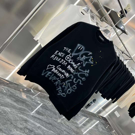 Club Wear Graffiti Print Round Neck Sweatshirt Men Women - FASHION MYST