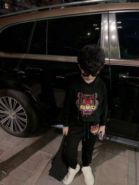 Colorful Poly-Drawn Tiger Kids Tracksuit - FASHION MYST