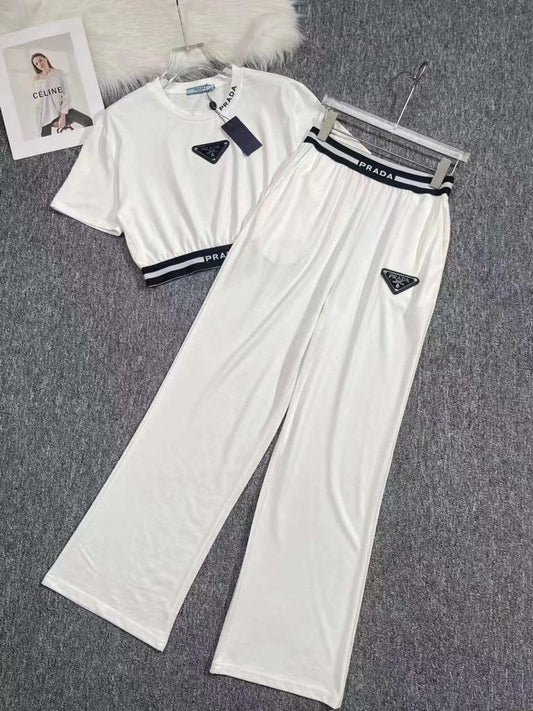 Crop Tee Premium Track Set - FASHION MYST