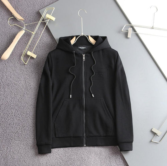 DOLCE & GABBANA || Men's Zip-Hoodie Finley Cashmere Cream/Black - FASHION MYST