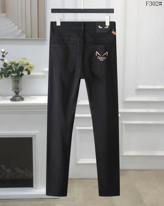 FENDI || Luxury Fully Stretchable Black Denim - FASHION MYST