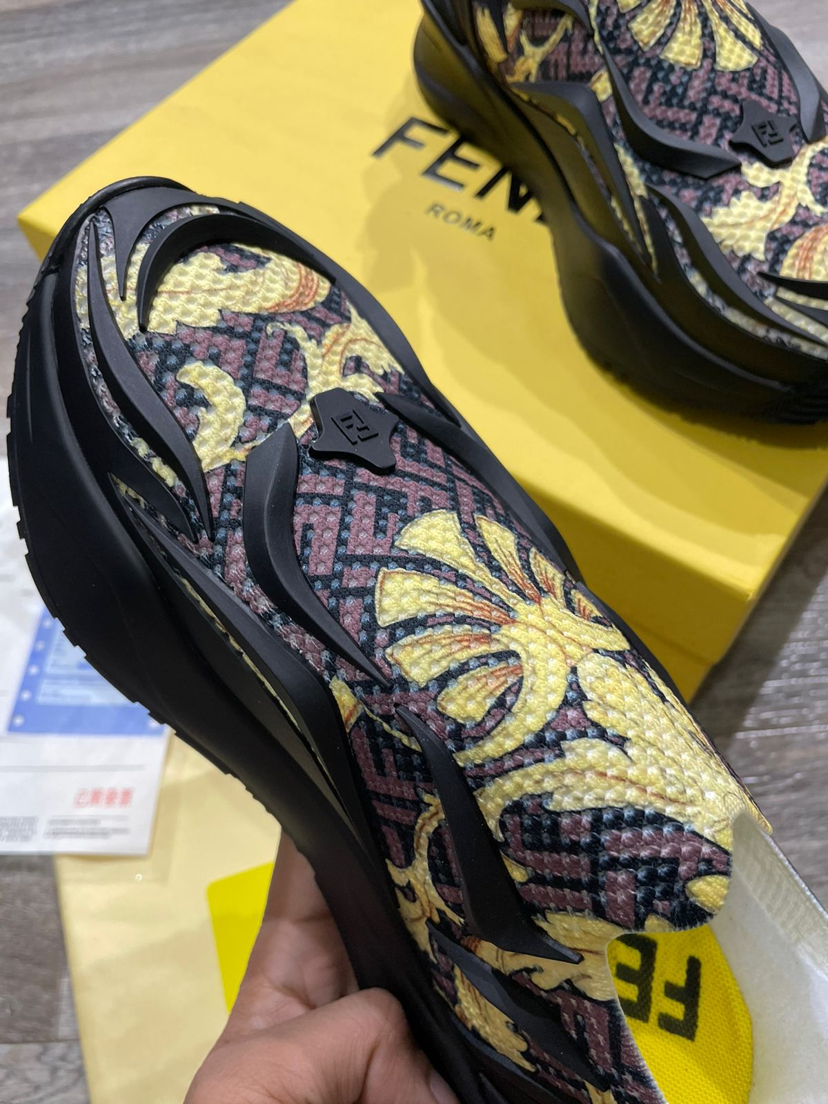 FENDI-VERSACE || Fendace Black Nylon Low-Tops - FASHION MYST