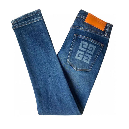 GIVENCHY || 4G-Motif Slim Logo Printed Denim For Men - FASHION MYST