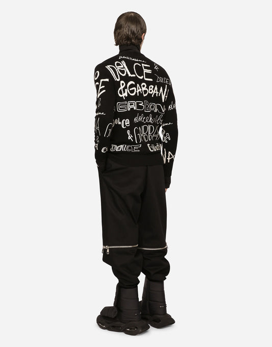 DOLCE & GABBANA || All Over Intarsia Knit Wool Sweater- FASHION MYST