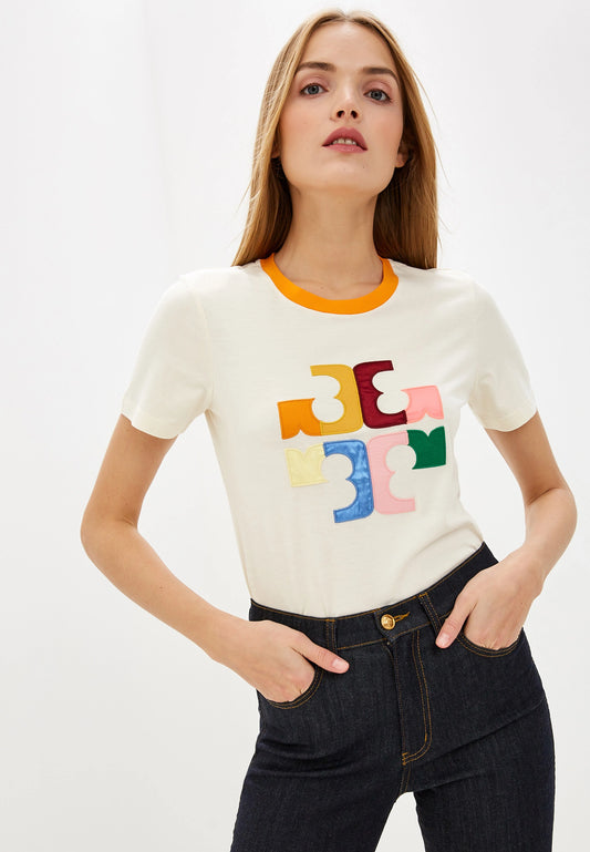 TORY BURCH || Colour-block Logo Tees For Women- FASHION MYST