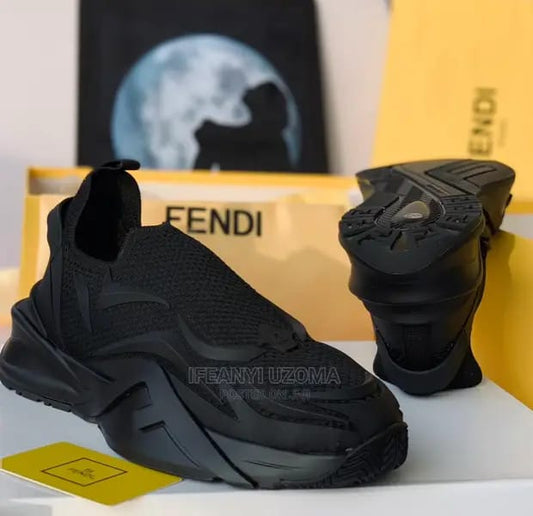 Fendi Flow Black Mesh Running Sneakers - FASHION MYST