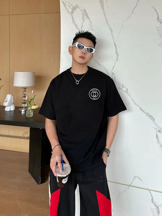 GUCCI || OVERSIZE INTERLOCKING G BLACK|WHITE T-SHIRT - FASHION MYST