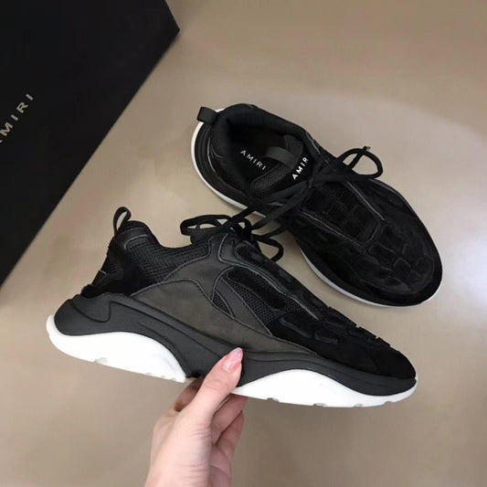 AMIRI || Men's Bone Runner Sneakers in Black - FASHION MYST