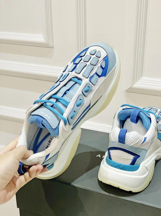 AMIRI || BONE RUNNERS SNEAKER WHITE/BLUE - FASHION MYST
