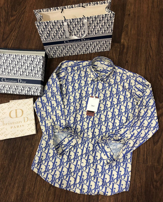 CHRISTIAN DIOR || Cotton Jacquard All Over Logo Shirt - FASHION MYST