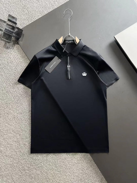 DOLCE GABBANA || Logo-Patch Cotton Polo Tees - FASHION MYST