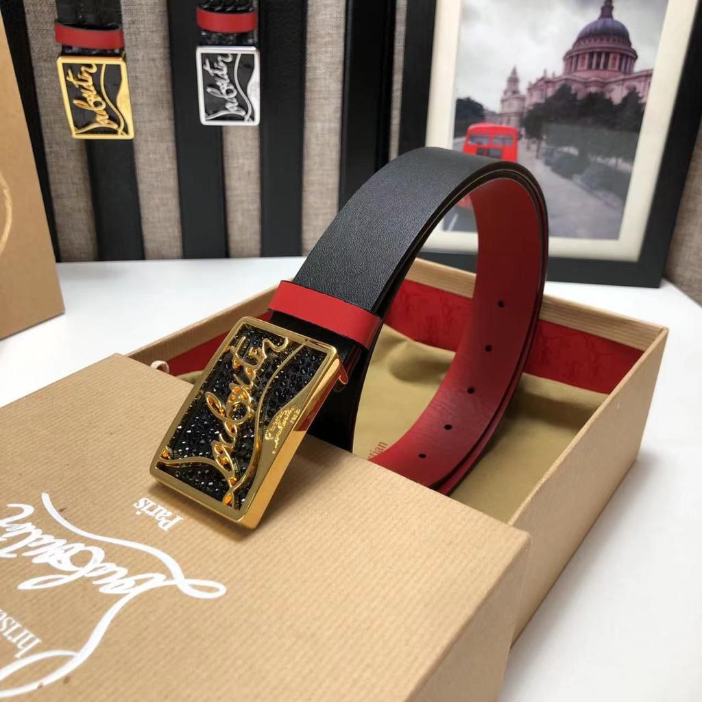 CHRISTIAN LOUBOUTIN Ricky Logo-Buckle Leather Belt – FASHION MYST