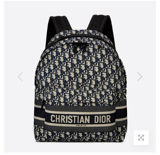 CHRISTIAN DIOR || Travel Backpack Dior Oblique Jacquard GREY/BLACK/BLUE - FASHION MYST