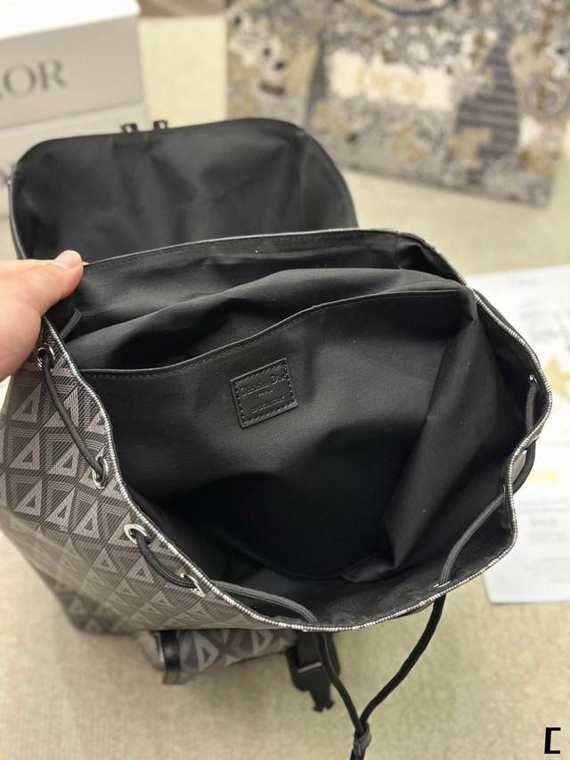 CHRISTIAN DIOR || Small Dior Hit The Road Backpack Dior Gray CD Diamond Canvas and Smooth Calfskin - FASHION MYST