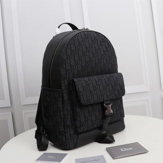 CHRISTIAN DIOR || Rider Backpack Black Dior Oblique Jacquard - FASHION MYST