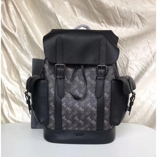 COACH || Hitch Backpack With Horse & Carriage Print Black/Grey - FASHION MYST
