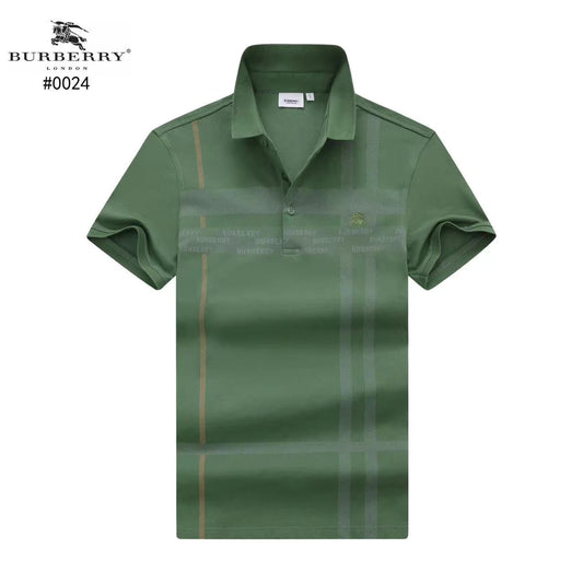 BURBERRY ||Mens Polo Neck Checked Print Cotton T-Shirt - FASHION MYST