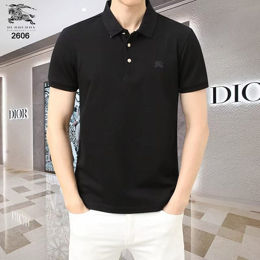 BURBERRY || Logo-Patch Short-Sleeved Polo T-Shirt - FASHION MYST