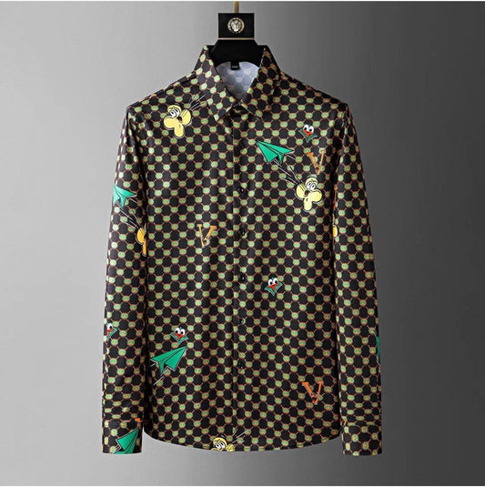 GUCCI || PRINTED SHIRT BLACK GG MONOGRAM LOGO - FASHION MYST