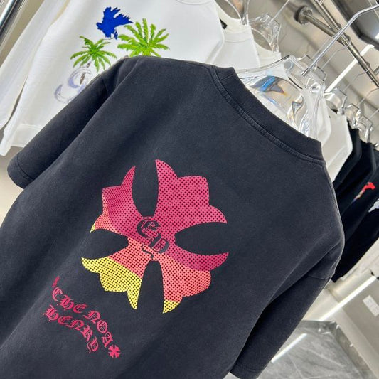 CHROME HEARTS || Premium Cotton Drop Shoulder Tees With Logo Print - FASHION MYST