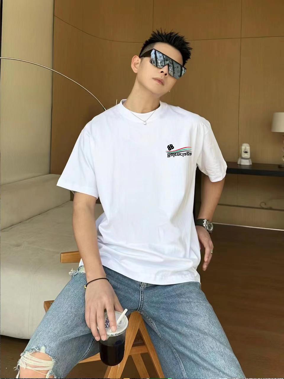 BALENCIAGA || Mens Designers T-Shirt With Letters Print Short