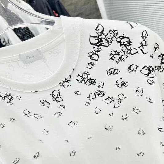 CHRISTIAN DIOR || Embellished Logo-Print T-Shirt In White - FASHION MYST