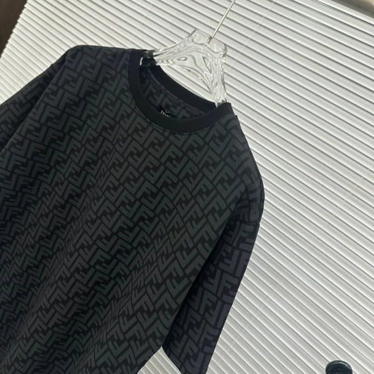 FENDI || Crew Neck Monogram Street Style Cotton Short Sleeves T-Shirt /BLACK - FASHION MYST